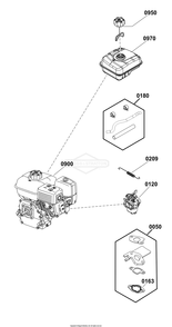 Engine Carburetor Fuel Supply (80098013) Diagram and Parts List for 020775A-00  Briggs and Stratton Pressure Washer